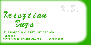 krisztian duzs business card