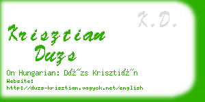 krisztian duzs business card